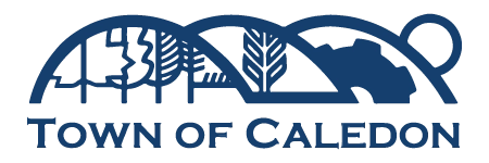 Town of Caledon logo featuring a stylized landscape in a circular outline.